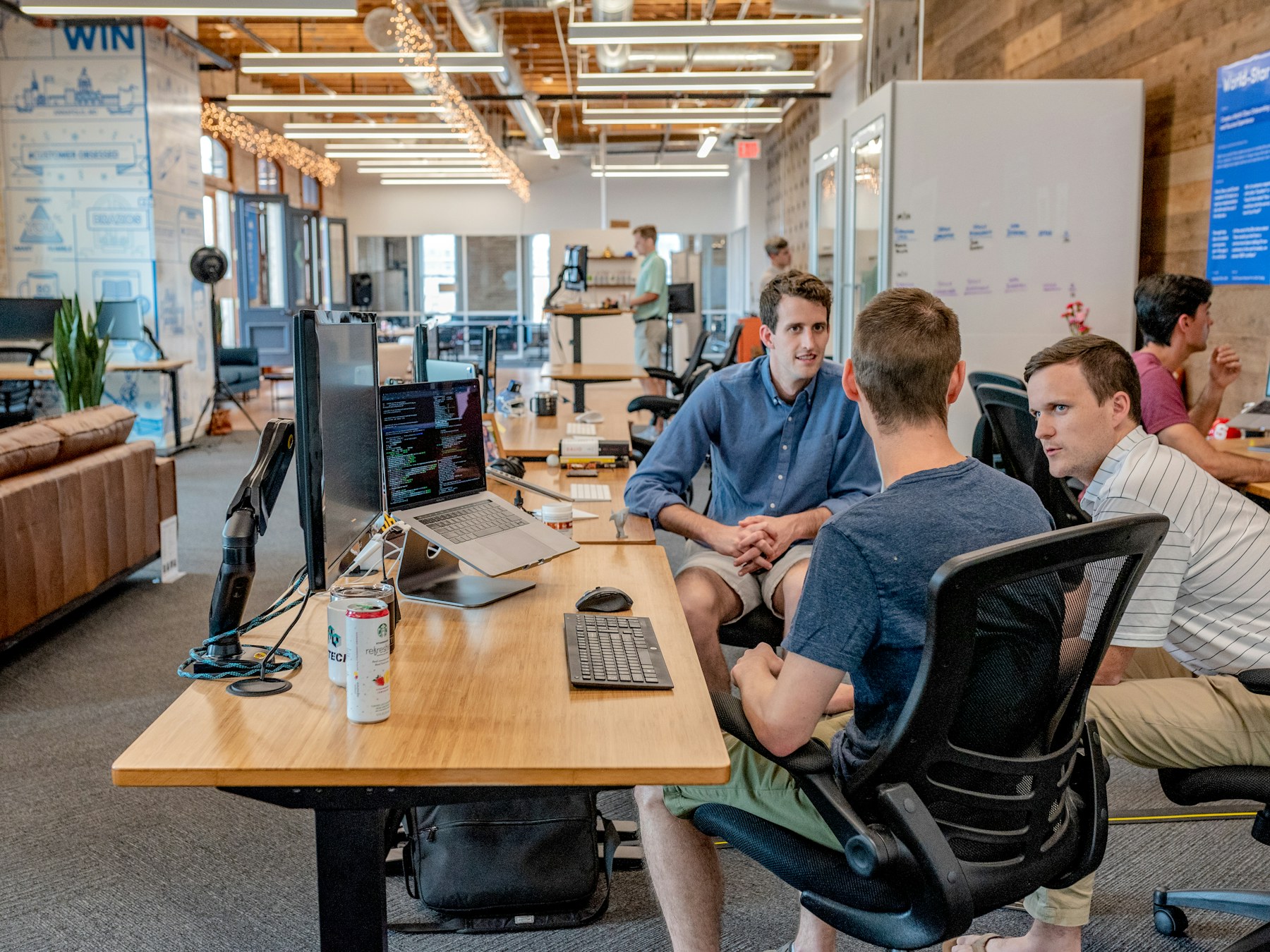 A team working together in an open studio